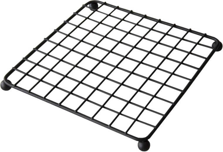Metal trivet 19 × 19 × 2 cm, black