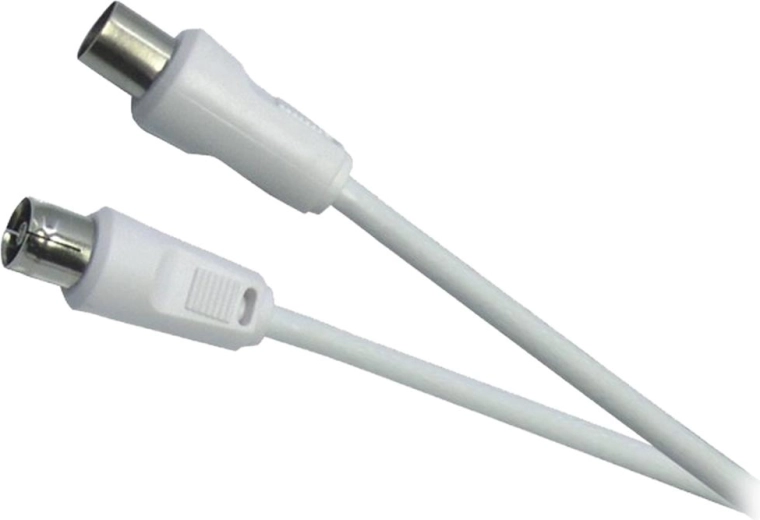Sencor IEC Plug–Socket Coaxial Antenna Cable, 5 m, White