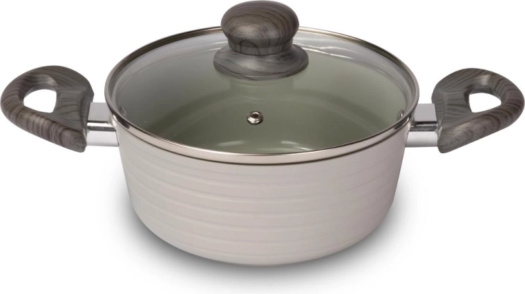 Lamart Stripe saucepan with lid 18 cm