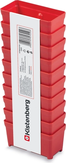 Plastmasas instrumentu kārbu komplekts, 10 gab., sarkanas, 10,5 × 5 × 5 cm