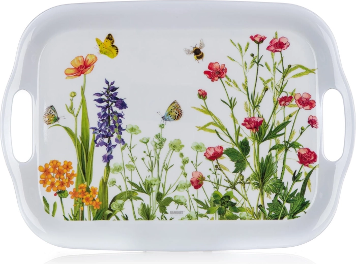 Melamine serving tray Meadow 36 × 25.5 cm with handles