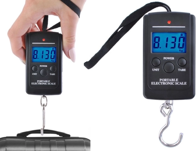 Piekarināmie digitālie bagāžas svari ar LED, 40 kg