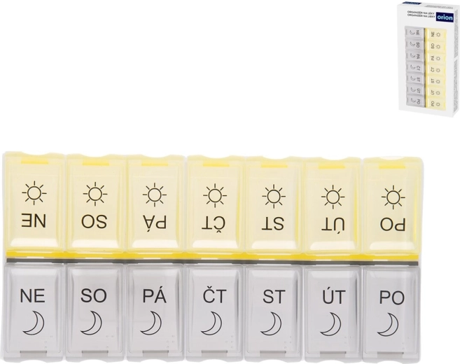 Weekly pill organizer with two compartments per day (CZ)