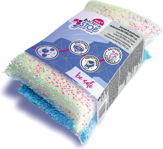 Bacteria Stop cleaning sponges for delicate surfaces 11.5 × 7 × 3 cm, 2 pcs