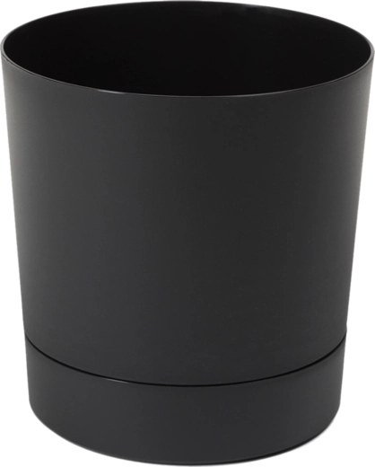 Aura planter with saucer 32.5 cm, black matte