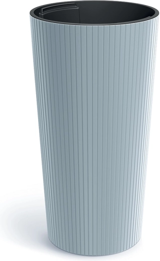 Puķu pods Lamia Slim 20 cm gaiši pelēks ar ieliktni