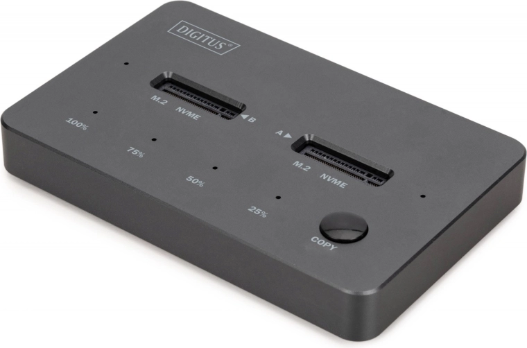 Digitus docking station for M.2 NVMe SSD with offline cloning, USB‑C 3.2 Gen 2 10 Gb/s, black