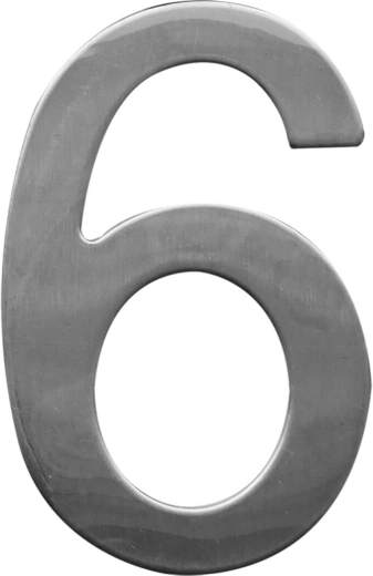 House number 6 STAR, 75 mm, stainless steel