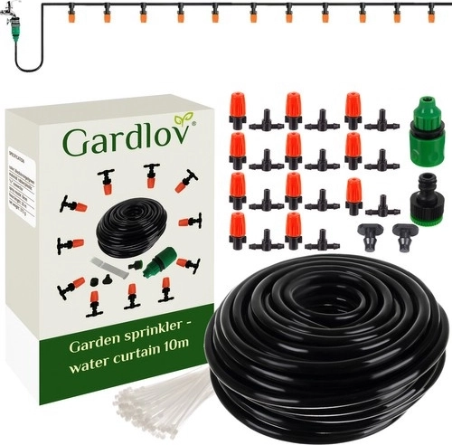 Dārza ūdens miglas aizkars ar smidzināšanu – 10 m