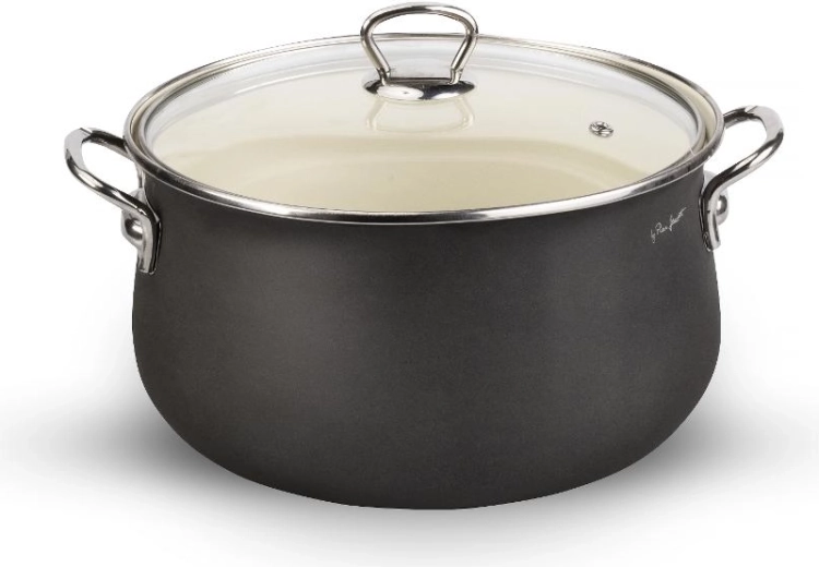 Lamart Hard enamelled saucepan with lid 22 cm 5 l