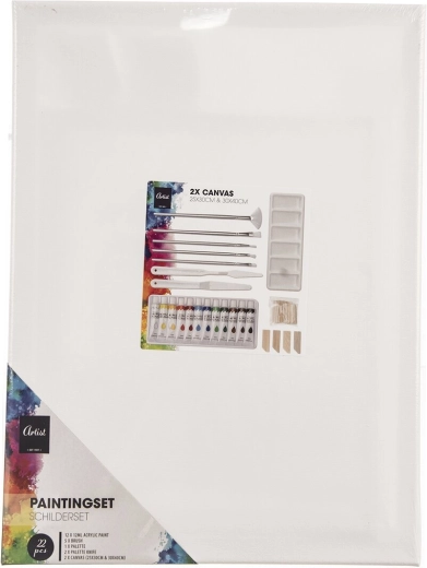 Creative Canvas Painting Set (Paints and Brushes)