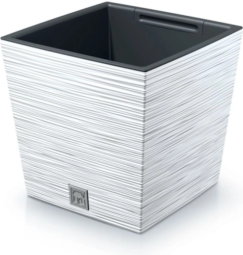 Furu Square Low Planter 30 cm – White