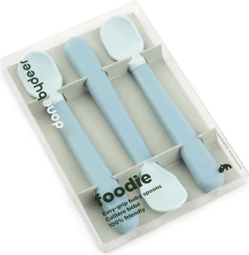 Done by Deer children’s spoons Easy-grip Foodie blue, 3 pcs
