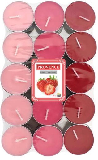 Tējas sveces PROVENCE ar zemeņu aromātu, 30 gab.