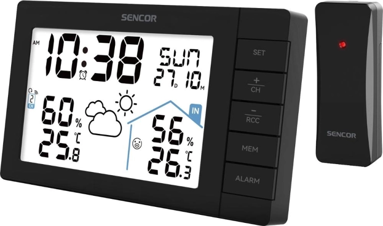 Sencor SWS 3200 digitālā meteoroloģiskā stacija ar bezvadu sensoru