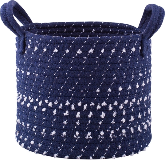 Woven storage basket, square 22 × 22 × 18 cm, navy
