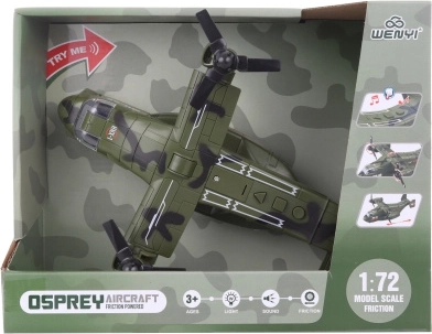 Militāra rotaļu lidmašīna ar baterijām, gaismām un skaņām