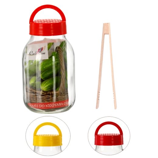 Stikla burka 3 l ar plastmasas vāciņu un piederumiem