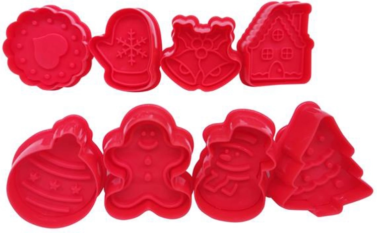 Zīmogi Ziemassvētku cepumiem, komplekts 8 gab. (5 × 5 cm), plastmasa