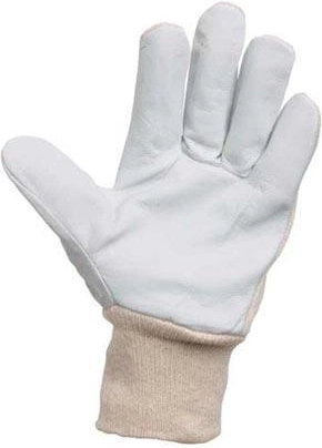 Work gloves made of grain leather and cotton fabric PELICAN PLUS, size 10