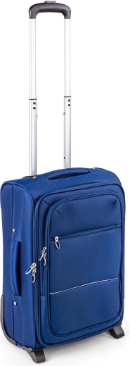 Tekstila ceļojumu koferis 48 l uz riteņiem, zils, 56 cm