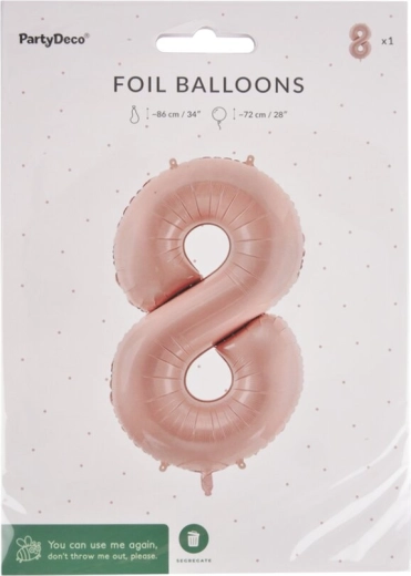 Folijas balons cipars 8 bēšs 72 cm