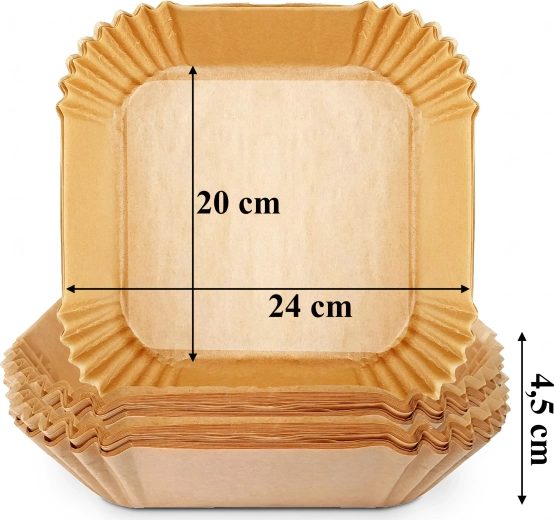 Papīra ieliktņi karstā gaisa friterim (Air Fryer) 20 × 20 cm, 100 gab.