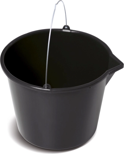 Construction bucket with spout 16 l made of recycled plastic