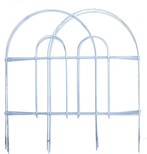 Balts metāla dārza nožogojums ar PH pildījumu 45 cm × 3 m, balts (7 gab.)