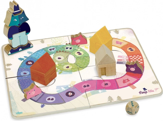 Vilac spēle Trīs cūciņas – kooperatīva koka galda spēle bērniem