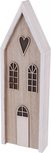 Dekoratīva koka mājiņa bēša 9 × 3 × 30 cm