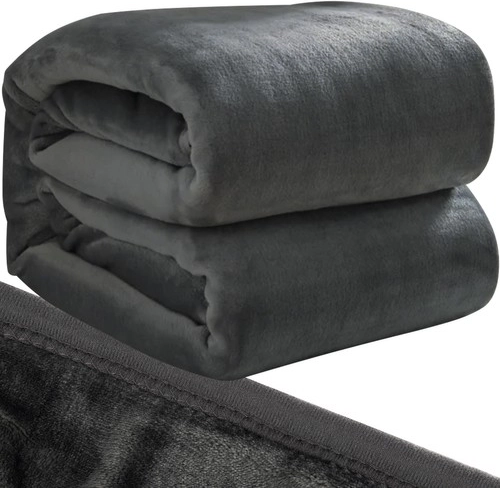 Mīksts silts pelēks mikroplīša pleds 160 × 200 cm RUHHY