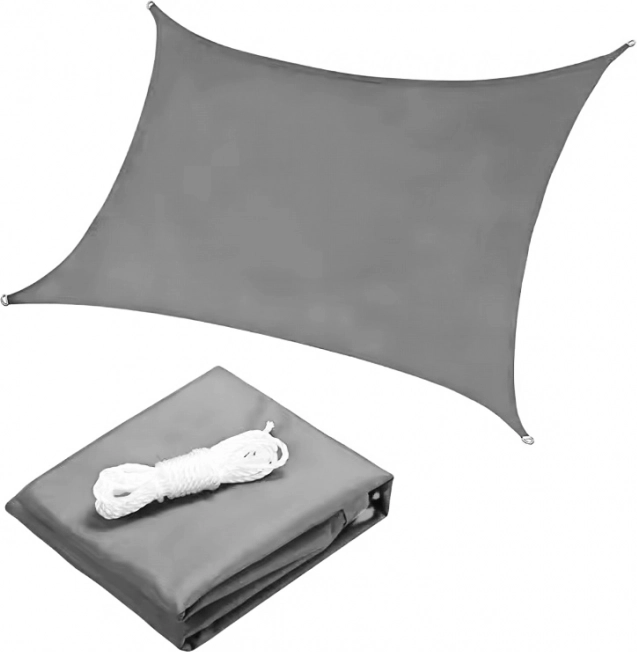 Taisnstūrveida ūdensizturīgs noēnojuma pārsegs 2 × 3 m ModernHome – pelēks