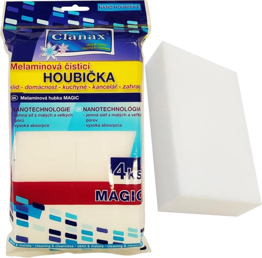 Melamīna nano tīrīšanas sūklis 10 × 6 × 2,5 cm (4 gab.)