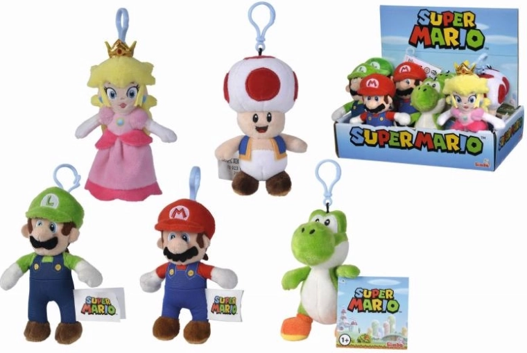Super Mario plīša atslēgu piekariņš 12,5 cm – varoņu mikss