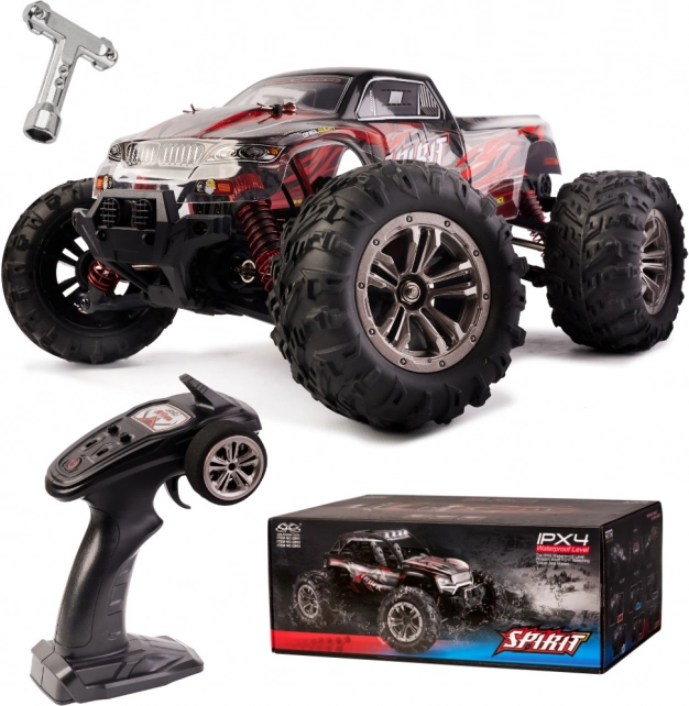RC auto 1:16 ar bezsuku motoru, 52 km/h, sarkans