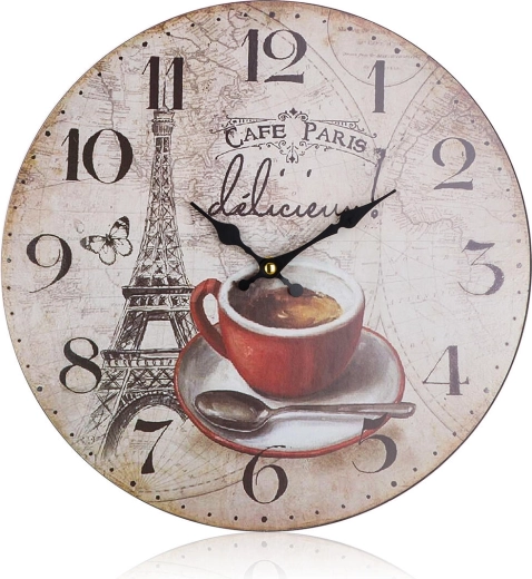 Sienas pulkstenis CAFE PARIS 34 cm