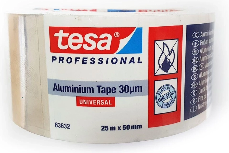 TESA Aluminum Adhesive Tape 50 mm × 25 m, Silver