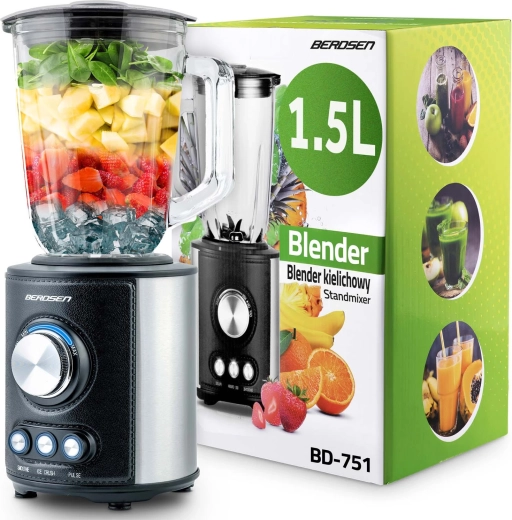 Galda blenderis BERDSEN 1,5 l 800 W melns