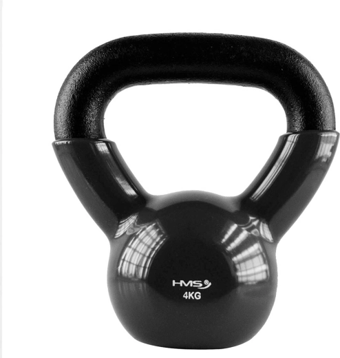 HMS kettlebell 4 kg ar vinila pārklājumu, melns