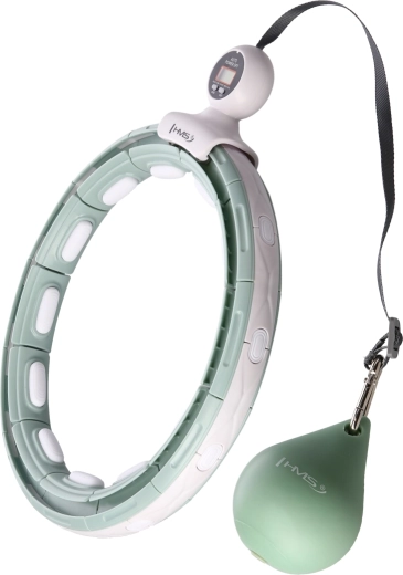 Masāžas hula hoop HMS ar magnētiem, svaru un skaitītāju – zaļš