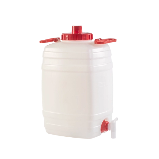 Plastic drum 25 L with lid, handle, and vent