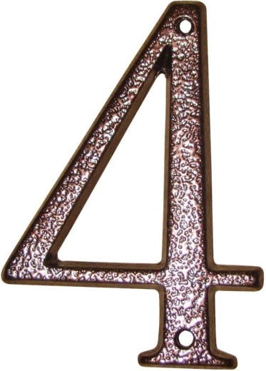 Mājas numurs 4 brūns – cinka sakausējums, augstums 117 mm