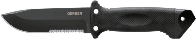 Gerber LMF II Infantry taktiskais kājnieku nazis 12,5 cm, melns ar gumijotu GFN rokturi un neilona maksti