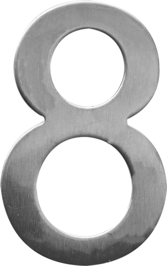 House Number STAR 8 in Stainless Steel 75 mm