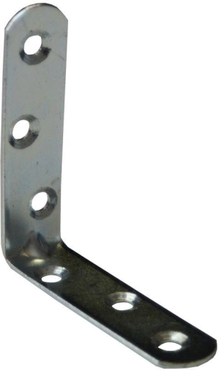 Montāžas stūra kronšteins ar reljefu 80 × 18 × 2 mm, baltais cinkojums
