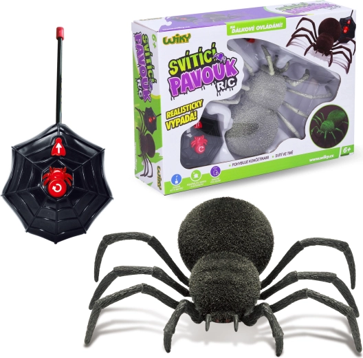 RC Zirneklis, kas spīd tumsā, 20 cm – čehu iepakojums