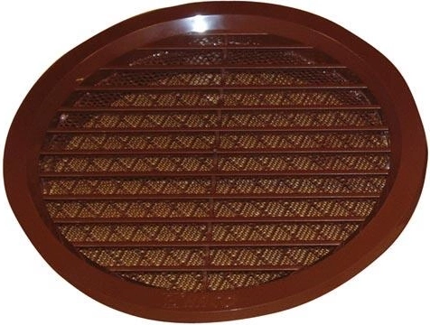 Ventilation grille with mesh, 150 mm diameter, brown