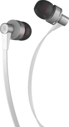 Sencor metal in-ear headphones with microphone, white