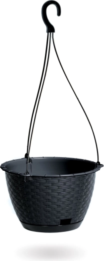Piekaramais puķu pods Ratolla Round W 24,3 cm antracīts